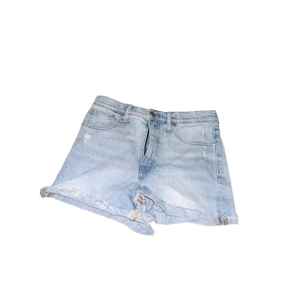 Madewell Women's High Rise Denim Shorts Size 28 Jean Light Wash Blue